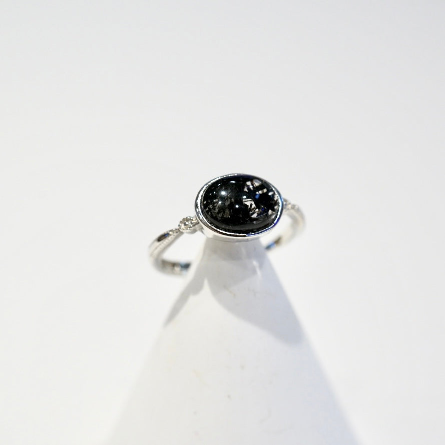 Black Rutilated Quartz Ring 009