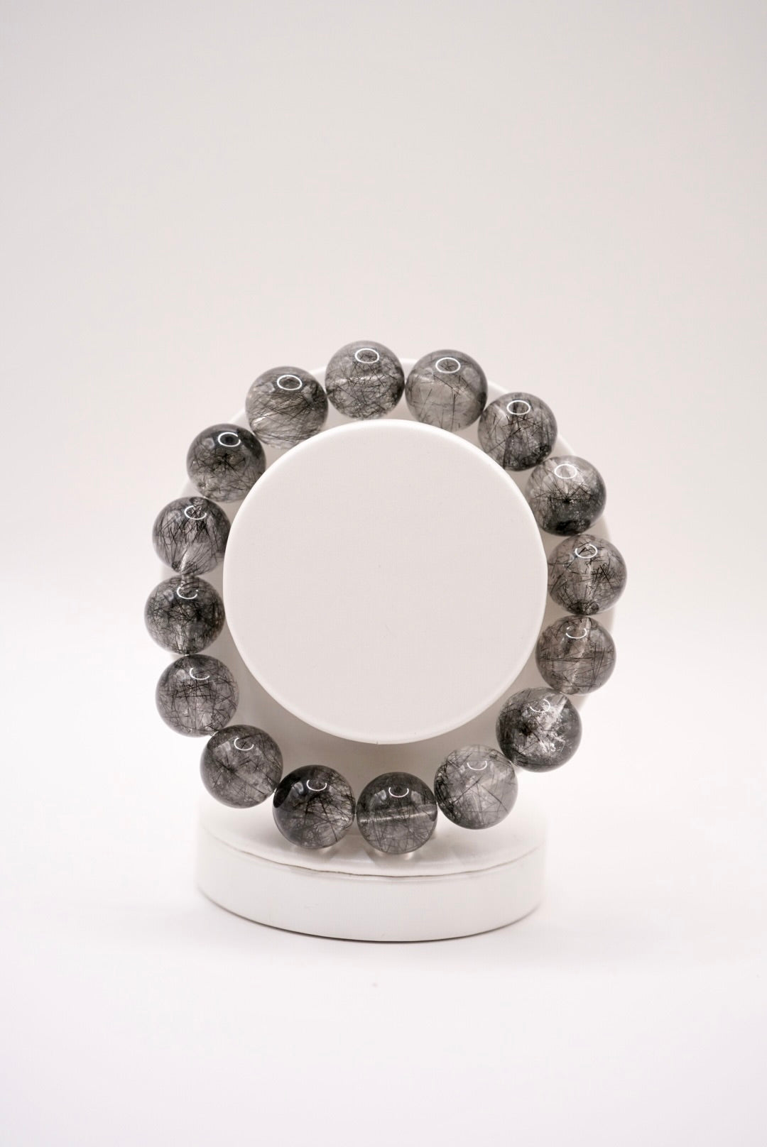 Black Rutilated Quartz Plain Bracelet