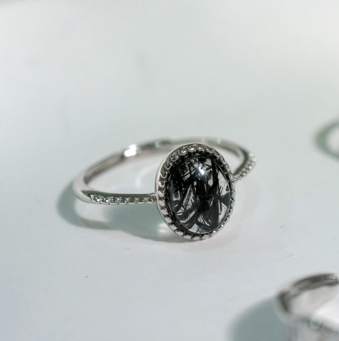 Black Rutilated Quartz Ring 003