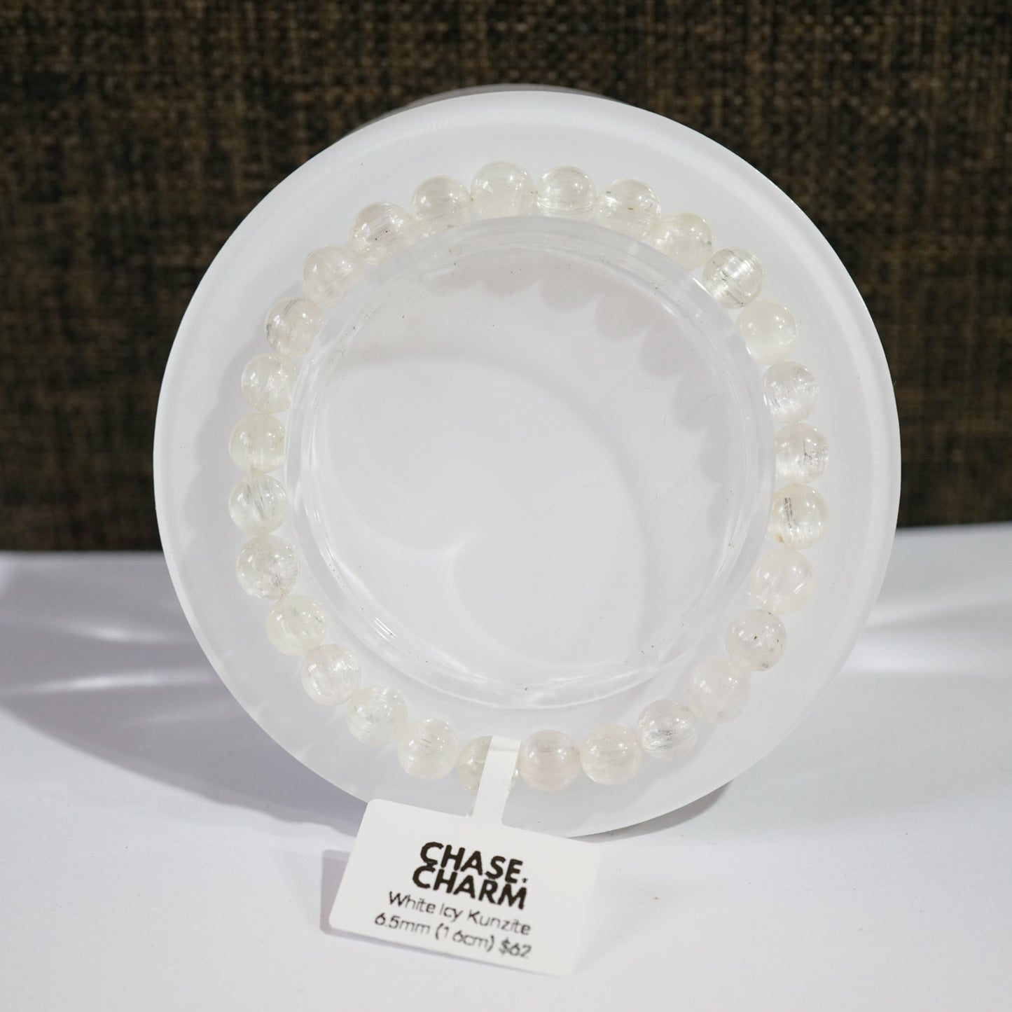 White Icy Kunzite Plain Bracelet