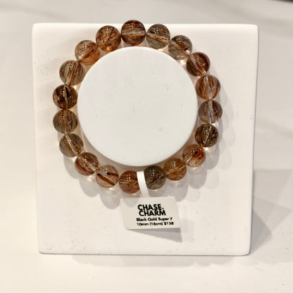 Black Gold Super 7 Plain Bracelet