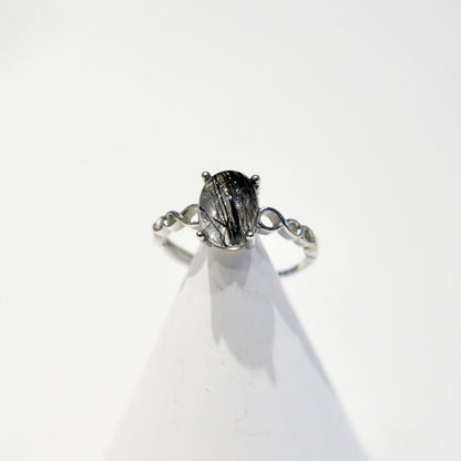 Black Rutilated Quartz Ring 007