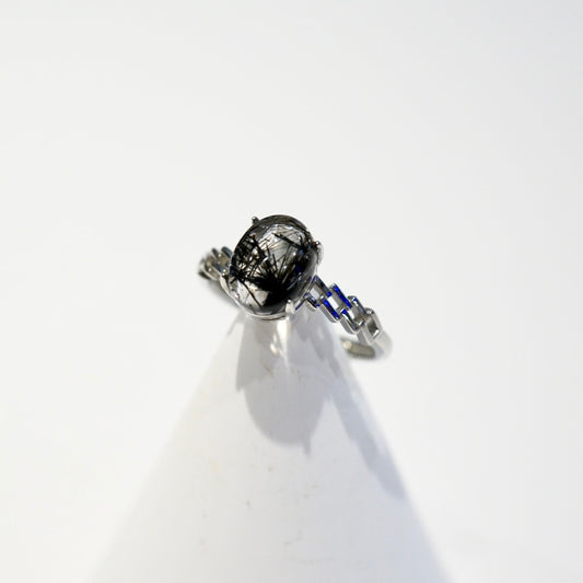 Black Rutilated Quartz Ring 006