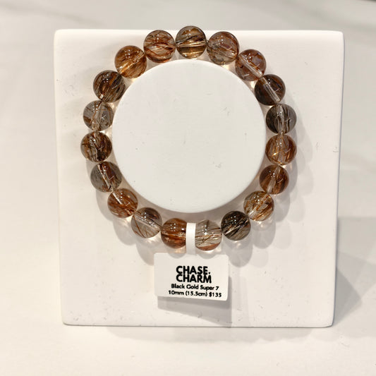 Black Gold Super 7 Plain Bracelet