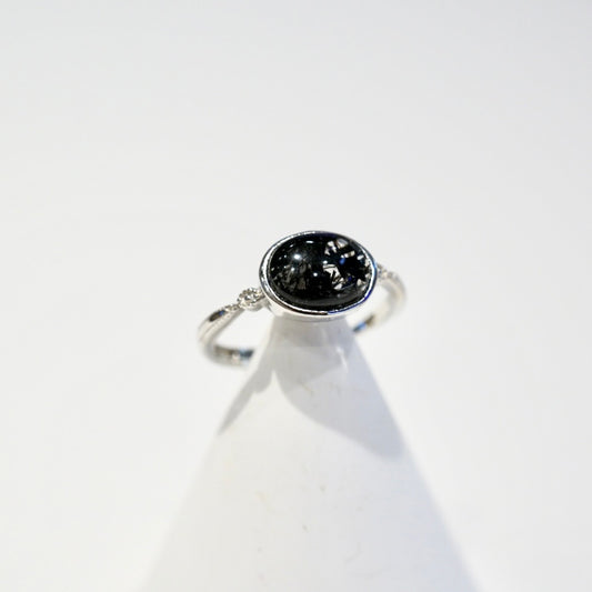 Black Rutilated Quartz Ring 009