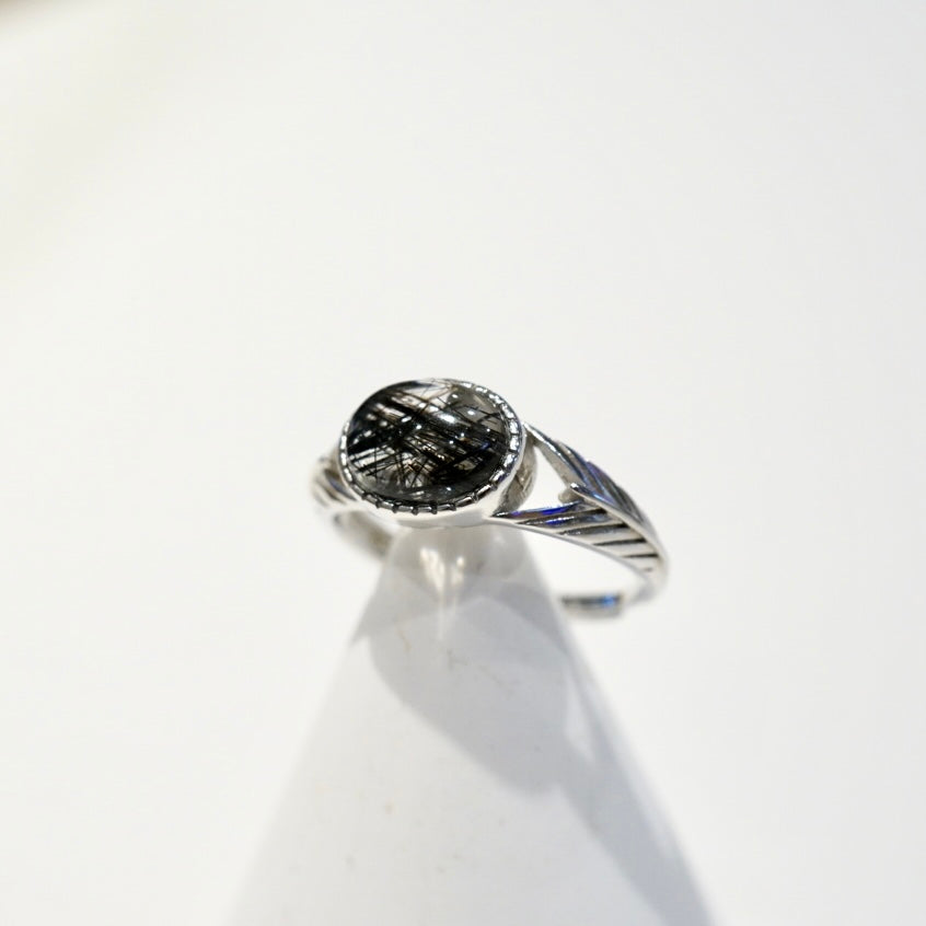 Black Rutilated Quartz Ring 010