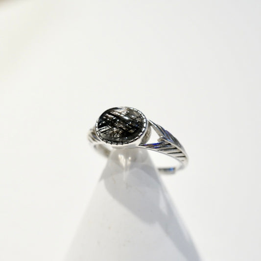 Black Rutilated Quartz Ring 010