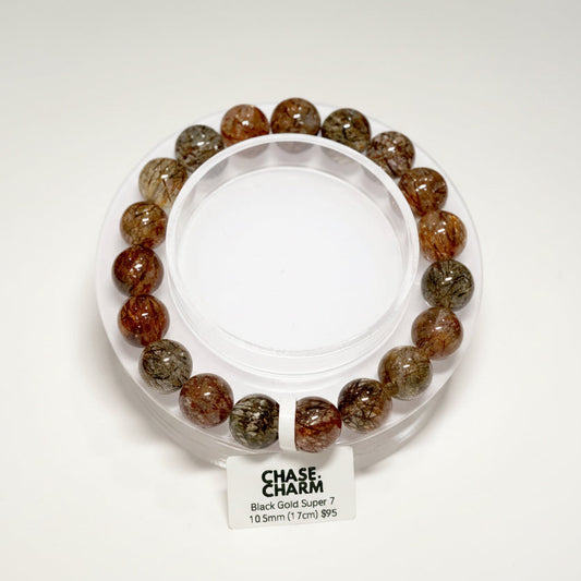 Black Gold Super 7 Plain Bracelet