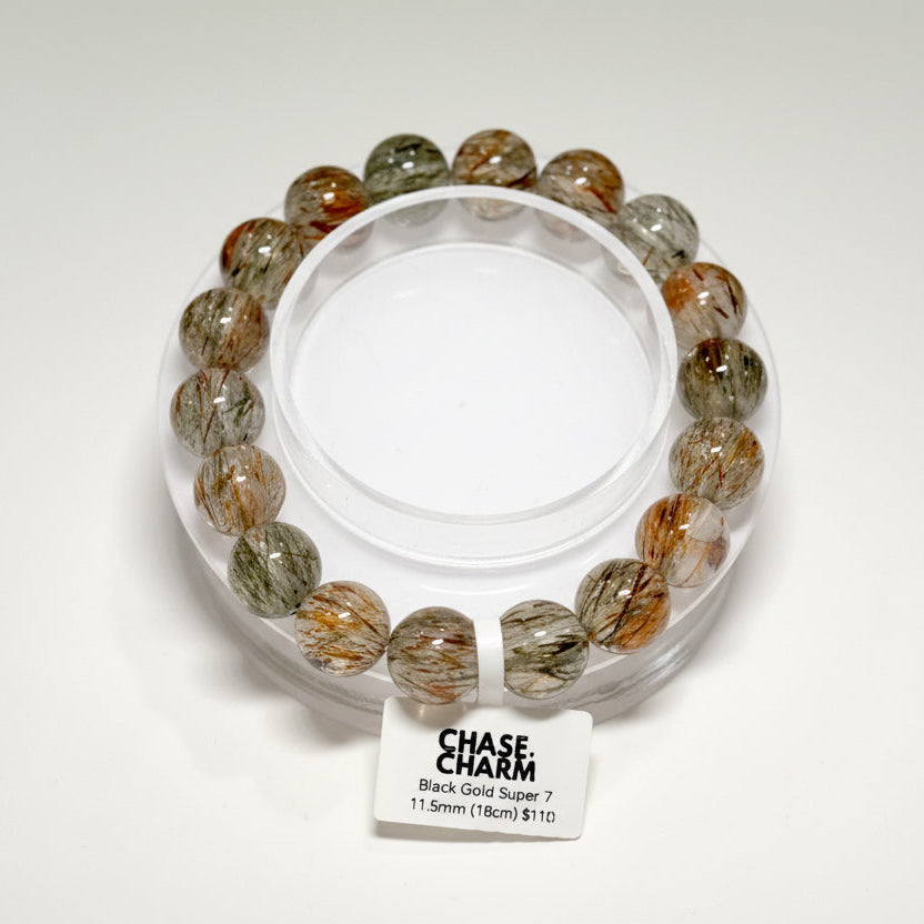 Black Gold Super 7 Plain Bracelet