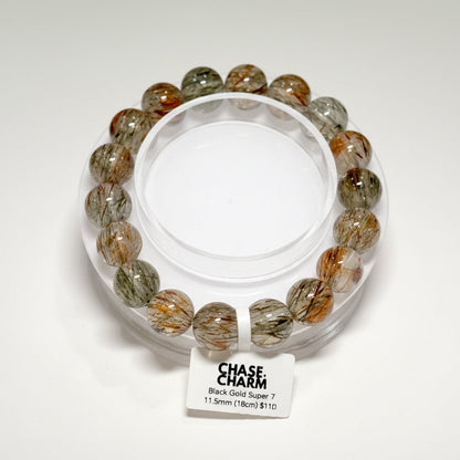 Black Gold Super 7 Plain Bracelet