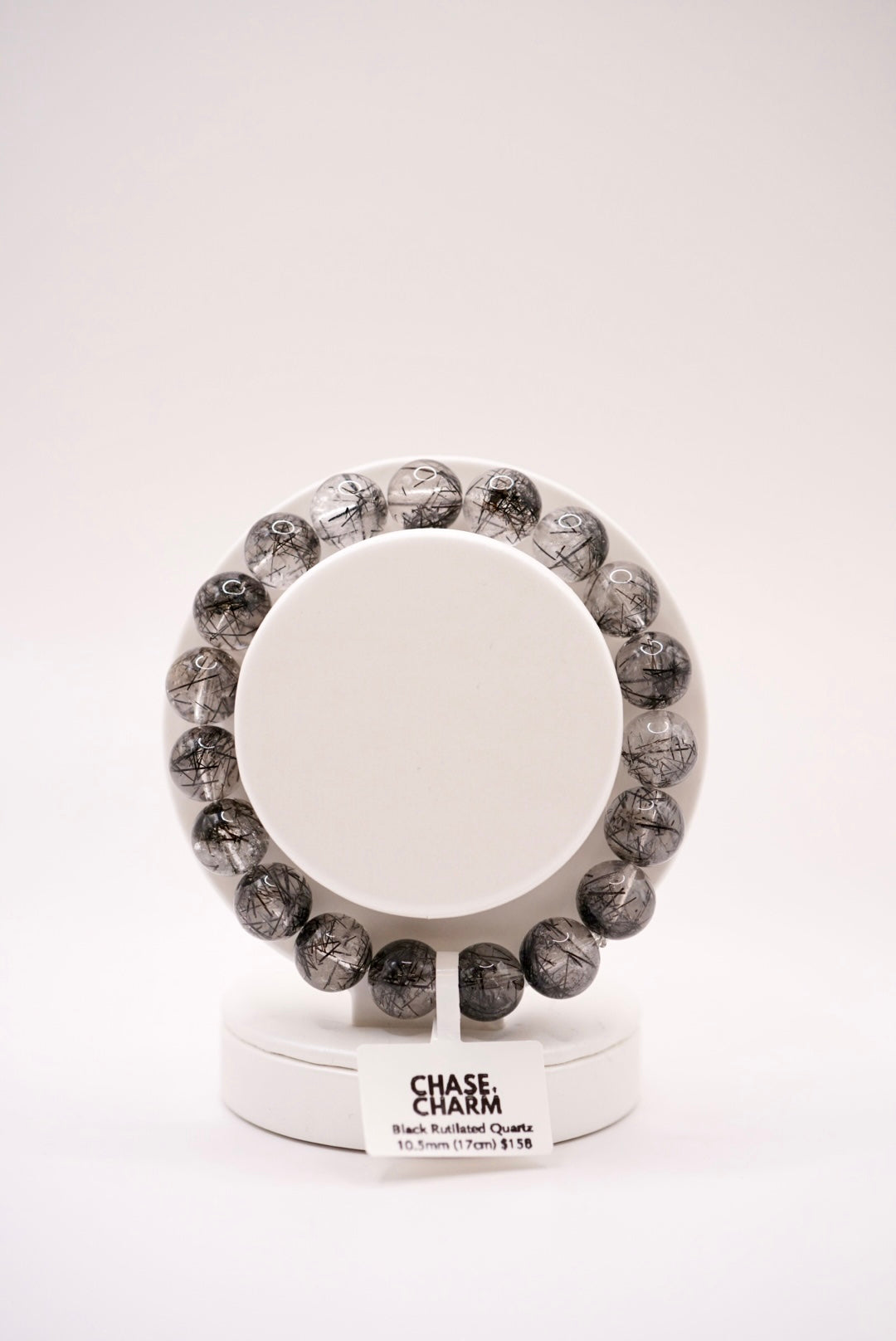 Black Rutilated Quartz Plain Bracelet