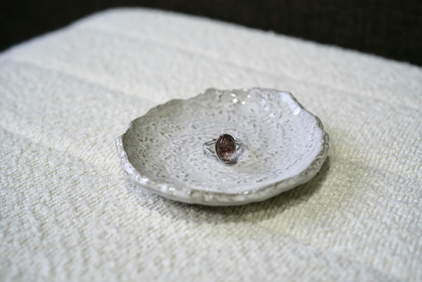 Oval Deep Red Garden Quartz Ring