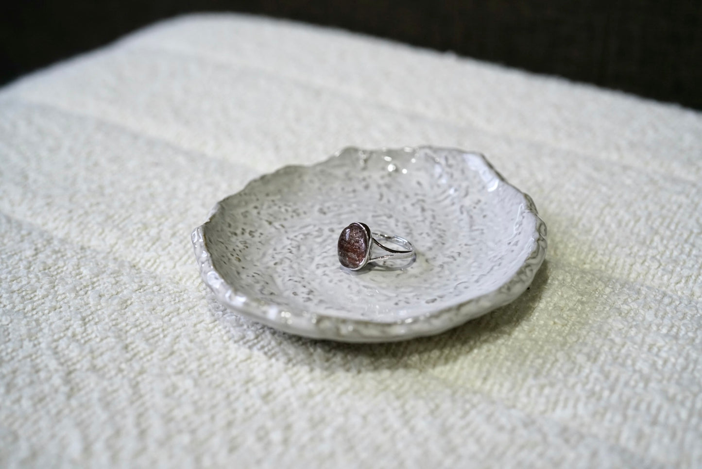 Oval Deep Red Garden Quartz Ring
