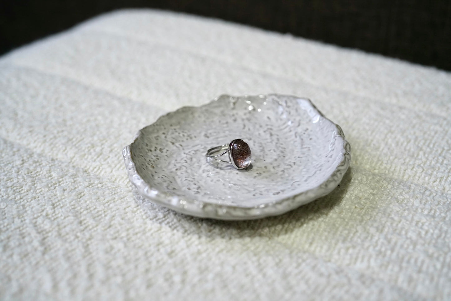Oval Deep Red Garden Quartz Ring