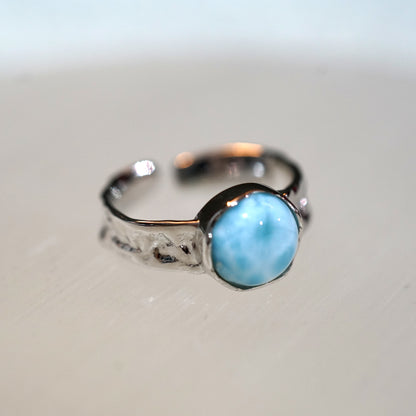 Larimar Hammered Ring