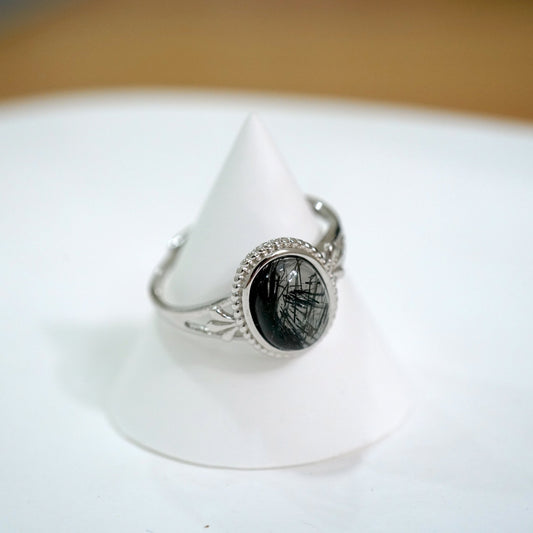 Black Rutilated Quartz Ring 002