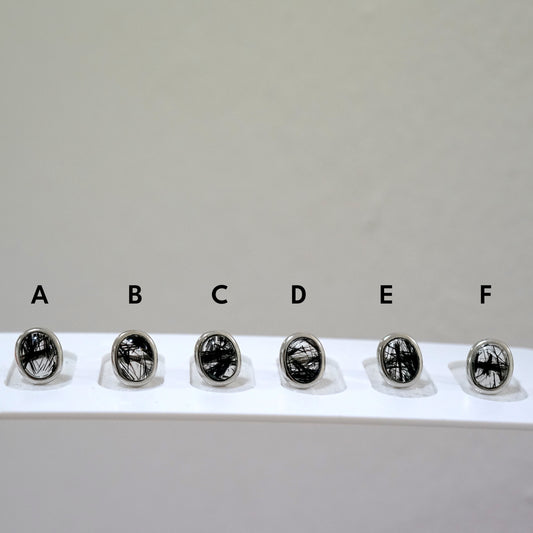 Black Rutilated Quartz Ear Studs