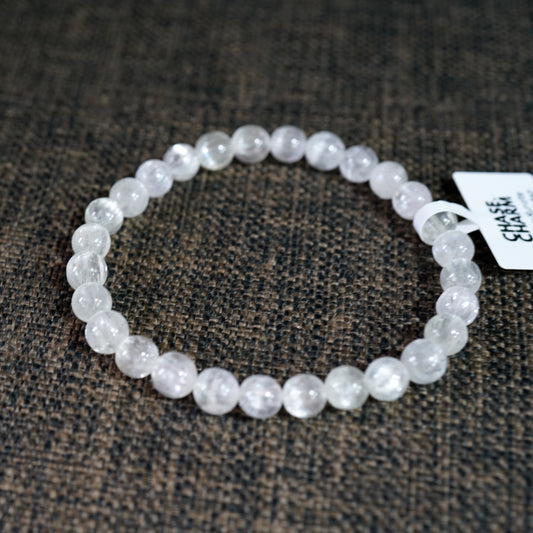 White Icy Kunzite Plain Bracelet