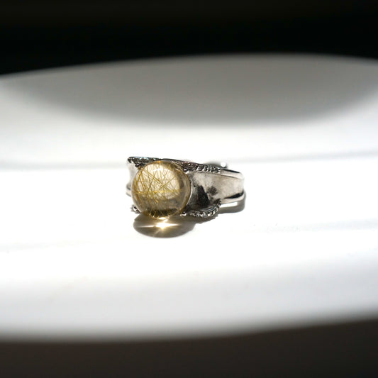 Gold Rutilated Quartz Ring 002