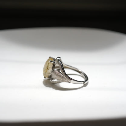 Gold Rutilated Quartz Ring 005