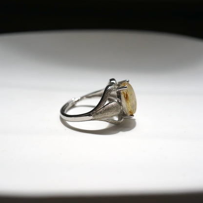 Gold Rutilated Quartz Ring 005