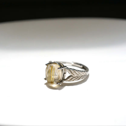 Gold Rutilated Quartz Ring 004