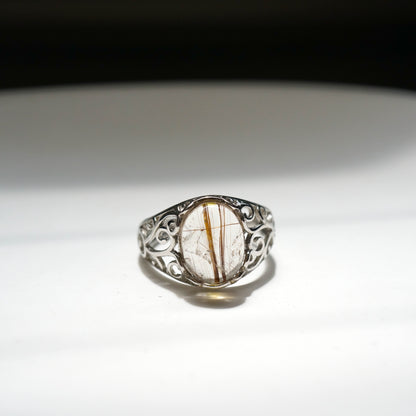 Copper Rutilated Quartz Ring 001
