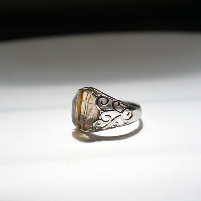 Copper Rutilated Quartz Ring 001