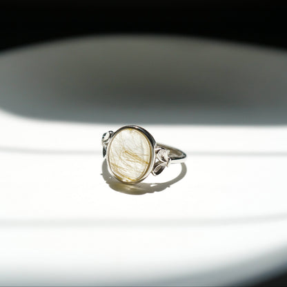 Gold Rutilated Quartz Ring 003