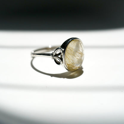 Gold Rutilated Quartz Ring 003