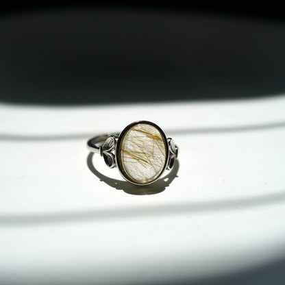 Gold Rutilated Quartz Ring 003