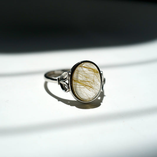 Gold Rutilated Quartz Ring 003