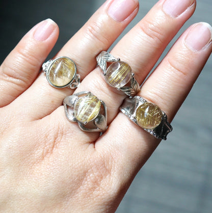 Gold Rutilated Quartz Ring 003