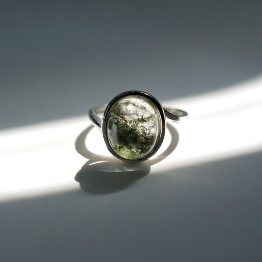 Green Phantom Garden Quartz Ring 005