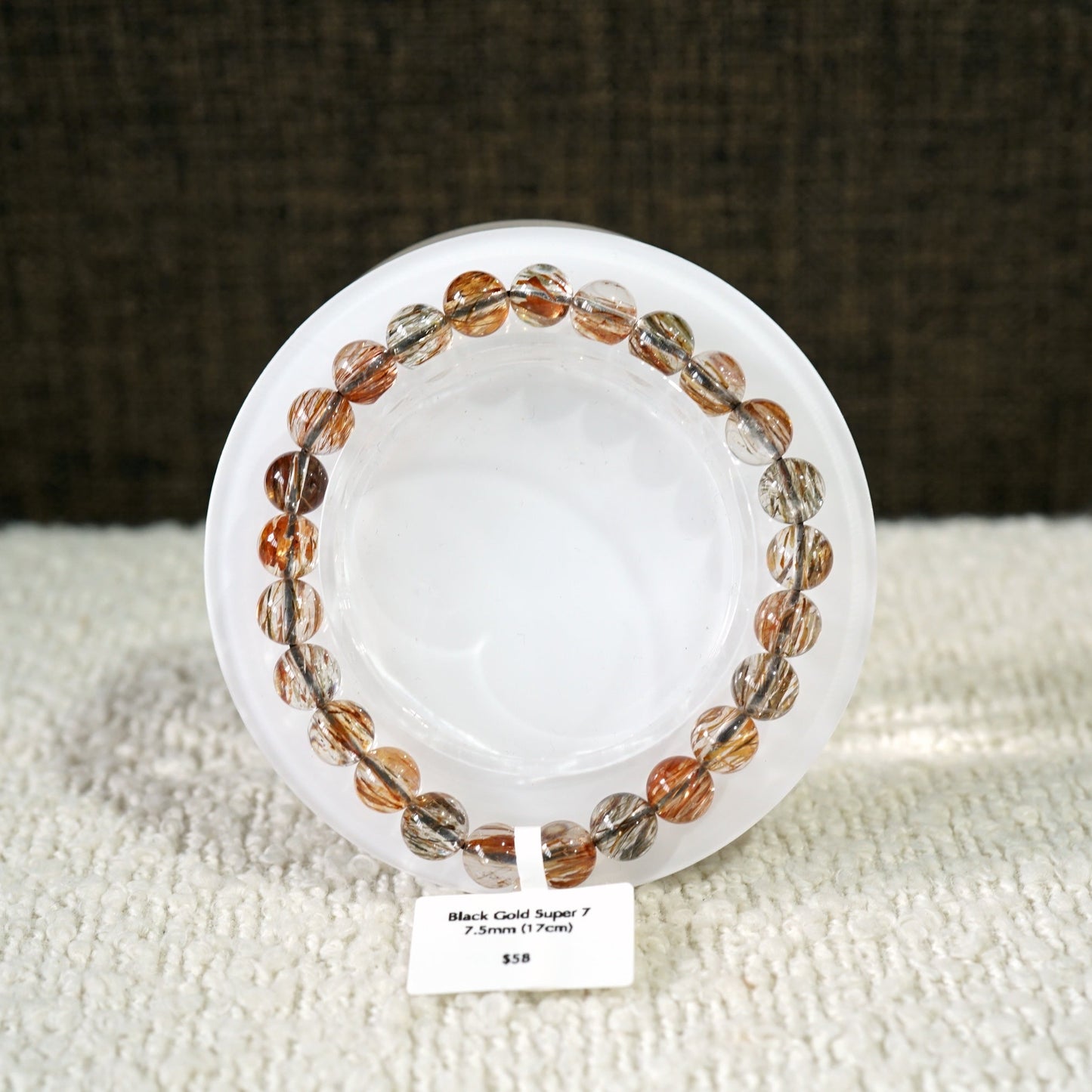 Black Gold Super 7 Plain Bracelet