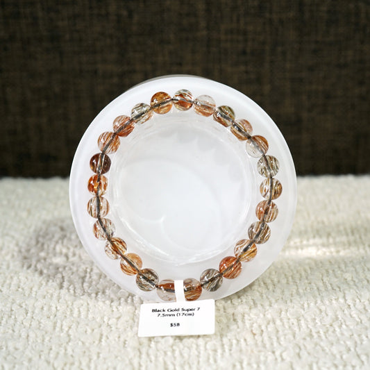 Black Gold Super 7 Plain Bracelet