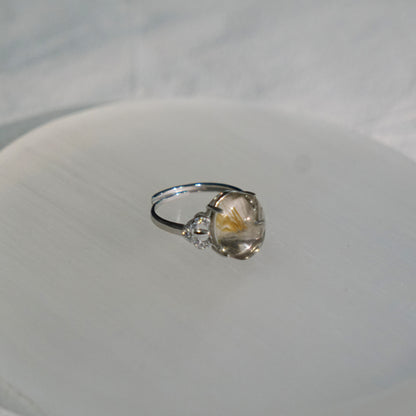 Golden Rutilated Quartz Ring
