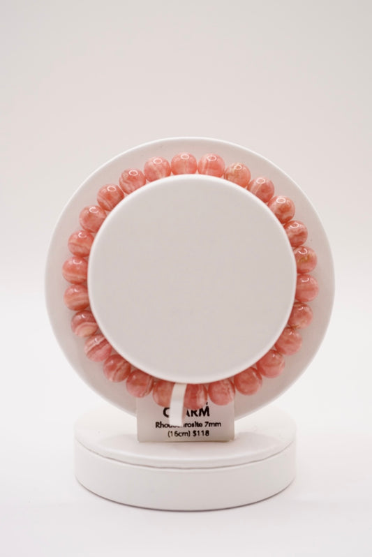 Rhodochrosite Plain Bracelet
